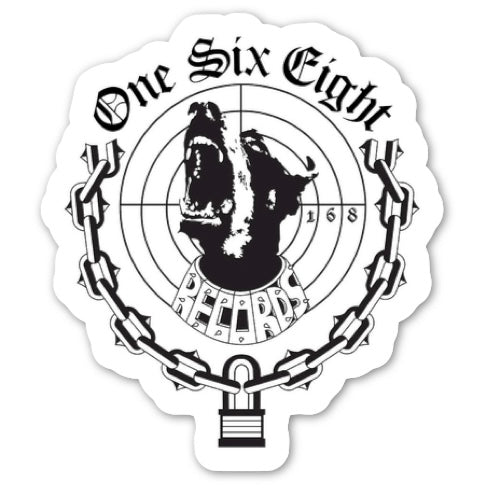 ONE SIX EIGHT “BIG DOG” STICKER 1.8in x 2in